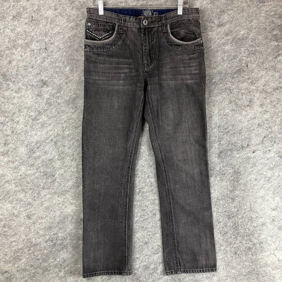 Vintage Brass Slim Straight Jeans 32x32 Men's Denim Gray Adults Zipper Fly - Picture 1 of 10